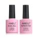 AIMEILI Gel Nail Polish Builder Base and No Wipe Top Set Soak Off U V LED Gel Nail Lacquer