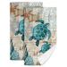 PSYU Sea Turtle Hand Towel Set of 2 for Bathroom Kitchen Absorbent Soft Home Face Bath Towels 27.5 X 16 Inches Sea Turtle One Size