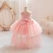 Miipat Baby Girl Tulle Princess Party Dress with Headband 18-24 Months Pink - Buy Online on GoSupps.com