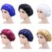 6PCs soft satin sleeping cap shower hood breathable night hat for sleeping hair care soft sleeping hood cap with a wide rubber band for women girls