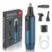 Nose Hair Trimmer for Men and Women USB Rechargeable Nose Trimmer Nostril Nasal Ear Hair Cleaning System,3 in 1 Lightweight IPX7 Waterproof Painless Eyebrow Facial Hair Trimmer Clipper Bule-recharge