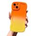 Rnrieyta Miagon Gradient Aesthetic Welle case for iPhone 11 Pro sweet curly cell phone case women girls curly frame shape design silicone tpu bumper protective cover iphone 11 pro orange+yellow