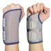 Nucamper breathable wristwear wrist band with metal-style stabilizer men women wristlear bandage adjustable wrist rails for arthritis tendinitis sprain of gray-marine L/xL right hand (1 piece)