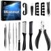 Wanmat Toenail Clippers for Thick Nails,Ingrown Toenail Treatment for Seniors,Professional Pedicure Kit Tools for Adult Men Women(11Pcs)