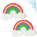 Operitacx 6 Pcs Cloth Sticker Patches Rainbow Embroidery Patches Cloud Patches Cloth Stickers Applique Sequins - Buy Online on GoSupps.com