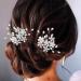 XIKSJW 1 Piece Bridal Wedding Hair Pins Flower Bridal Hair Pieces Silver Wedding Hair Accessories Pearl Bridal Hair Clips For Women And Girls - Buy Online on GoSupps.com