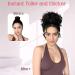 Dirty Messy Bun Short Curly Ponytail Extension | Synthetic Hair Scrunching Large Bun with Clip - Black - Buy Online on GoSupps.com