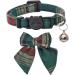 Lamphyface Christmas Cat Collar with Breakaway Feature, Cute Bow Tie & Flower Bandana - Adjustable and Safe Plaid Bowtie Design - Buy Online on GoSupps.com