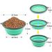Slson 2-Piece Foldable Dog Travel Bowl Set | 1000ml Safe Pet Water & Feed Bowls with Carabiners for Cats & Dogs - Light Blue - Buy Online on GoSupps.com