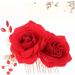 Housoutil 1pc Teasing Combs for Women Hair Clips Classic Hair Comb Hair Accessories for Women Wedding Barrettes for Women Wedding Hair Clip Bridal The Flowers Flower Head Miss Red - Buy Online on GoSupps.com