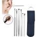 Narvei Ear Wax Removal Tool Set - 6 Pcs Stainless Steel Earwax Remover Kit with Storage Bag - Reusable Ear Cleaner Tool for Children, Kids, Adults - Blue - Buy Online on GoSupps.com