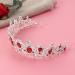 Frcolor Red Crystal Crown Wedding Bridal Tiara Queen Princess Headpieces Rhinestone Headbands for Birthday Party - Buy Online on GoSupps.com