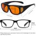 Buy Eyekeper Anti Blue Light Reading Glasses - Black +0.00 | 100% Blue Light Blocking Orange Lens Safety Glasses - Fits Over Glasses - Buy Online on GoSupps.com
