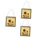 Zerodeko 3pcs Thanksgiving Wall Decorations Wood Decor Sunflowers Door Sign Thanksgiving Welcome Sign Hangers to Decorate Fall Harvest Decoration Thanksgiving Door Sign Plaque Wooden Bamboo