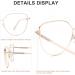 Shop Okh Blue Light Filter Cat Eye Glasses for Women - Anti-Glare Metal Frames with Bling Decoration - Perfect for Gaming & Reading in Gold/Kahki - Buy Online on GoSupps.com