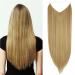 OMGREAT Dirty Blonde Hair Extensions Straight Long Synthetic Halo Hairpieces 22 Inch 4.4 Oz Hidden Wire Headband for Women Heat Resistant Fiber No Clip 22Inch&Straight Dirty Blonde #2