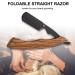 Fesjoy Wooden Handle Folding Razor - Stainless Steel Beard Care Shaving Tool - Buy Online on GoSupps.com