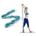 DEHUB YOGA SET Yoga stretch belt with 8 loops washable easy to wear easily load-bearing and highly elastic gymnastics gur ideal stretching band for hot yoga blue