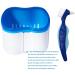 Denture Case with Cups, Toothbrush, and Holder for Travel - Blue | Dentures Container with Basket for Mouth Guard, Night Guard, Retainer - Hard Denture Organizer - Buy Online on GoSupps.com