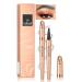 Eyebrow Pencil Liquid Eye Makeup Eyebrow Pencil Waterproof Eyebrow Pencil Micro 4 Tip Waterproof Eyebrow Pencil Women's Natural Eyebrow Pencil (Gray)