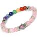 Rose Quartz Bracelet 7 Chakra Bracelet Combination Bracelet Crystal Bracelet with Hamsa Charm Bracelet Reiki Healing Bracelet Crystal Healing Bracelet
