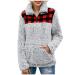 Bigfanshu Women's Sweatshirt Plaid Flannel Patchwork Autumn Winter Female Clothes Long Sleeve Pullover Shirt Tops Blouse Gray