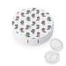Cute Raccoon with Birthday Cake Round Case For Contact Lens Kit Storage Box with Mirror Printed