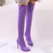 Shop Women's Winter Shoes: Comfortable Vintage Knee-High Leather & Suede Boots in Purple | Slipproof & Elegant Block Heel Overknee Styles - Buy Online on GoSupps.com