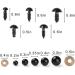 100PCS Solid Black Eyes with Washers for DIY Puppet & Plush Animal Making - Buy Online on GoSupps.com