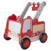 Red Fire Truck Wooden Baby Push Walker - 2-in-1 Toddler Push & Pull Toys Learning Walker Stroller Walker with Wheels for Baby Girls Boys 1-3 Years Old