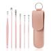 GUANLI 6pcs/Set Steel Ear Cleaner Wax Removal Tools Spring Turn Ear Pick Cleaning Kit Tools Spoon Ear Ear Wax Cleaning Pink