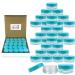 Beauticom (150 Pieces Jars + Lid) 3G/3ML Round Clear Jars with TEAL Sky Blue Screw Cap Lids for Scrubs Oils Toner Salves Creams Lotions Makeup Samples Lip Balms - BPA Free
