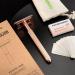 Shop Premium Rose Gold Safety Razor & 10 Double-Edged Blades | International Shipping Available - Buy Online on GoSupps.com