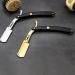 High-Quality Vintage Ebony Manual Blade Razor - Stainless Steel Scraper & Foldable Knife Holder for Men | Premium Hairdressing Tools - Buy Online on GoSupps.com