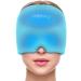 Itherau migraine mask headache mask 360 cover adjustable migraine cap migraine relief cap cold warm compress cool pads gel for headache swollen eyes sinuses blue