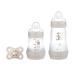MAM Easy Start Anti-Colic Elements Starter Set S 2 Anti-Colic Bottles (160 ml & 260 ml) Including Teat Size 1 and Soother Baby Gift Set From Birth Rabbit Instructions in Foreign Language Grey Rabbit 3 Count (Pack of 1)