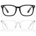 Cyxus Blue Light Blocking Glasses Square Computer Eyewear Clear Lens Eyeglasses Frame (Black & Transparent) 10 - Black & Transparent