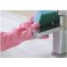 SEPTAM Cleaning Gloves Rubber gloves glove kitchen pink (29 cm) dishwashing pot household velvet non-slip protective hand - Buy Online on GoSupps.com