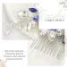 Silver Rhinestone Bridal Hair Comb with Blue Crystal - Elegant Wedding Hair Accessories for Women and Girls - Buy Online on GoSupps.com