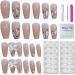 Long Press on Nails French Tip Fake Nails with 3D Butterfly Rhinestones Designs Glossy Full Cover Acrylic Nails for Women styles 1 - Buy Online on GoSupps.com