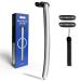 FLOVES Back Shaver for Men - 3 Magnetic Cartridges 3-Layer Blades Razor with Swiveling Shaving Head Mens Body Hair Trimmer Wet or Dry Shave Black Silver