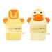 2Pcs Yellow Baby Wash Mitt - Cute Animal Designs Kids Washcloths Glove Child Bath Mitt for Cleanse The Skin(Lion Duck)