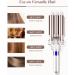 CkeyiN 3 Barrel Hair Waver Curling Iron with LCD - Professional Ceramic Tourmaline Curling Wand - 22mm Hair Crimpers - 16 Temperature Control Displays - for All Hair Types - Gold - Buy Online on GoSupps.com