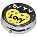 Love You with All My Heart Round Pill Box | 3 Compartment Portable Organizer for Purse & Travel - Buy Online on GoSupps.com