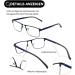Amorays Men's Blue Light-Blocking Reading Glasses - Metal Frame Spring Hinges +2.50 Magnification - Buy Online on GoSupps.com