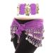 Cooyeah Belly Dance Skirt and Belly Dance Wrist Ankle Cuffs Bracelets waist :145*24cm,bracelet:elastic Purple