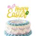 GotGala Happy Easter Cake Topper Gold Glitter Rabbit Bunny Ear Easter Egg Cake Picks for Easter Themed Party Decoration Supplies