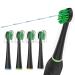 Replacement Toothbrush Heads for Water Pik Sonic Fusion (SF-01 / SF-02 / SF-03 / SF-04) Compact with Covers 4 Count Black