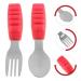 Toyandona 2pcs Baby Spoon Fork Set with Silicone Carrot Handle - Infant Training Cutlery - Red Feeding Set for Kids - Buy Online on GoSupps.com