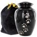 Trupoint Memorials Small Pet Urn for Dogs and Cats Ashes  A Loving Resting Place for Your Special pet  for Small Pets up to 17 Pounds Black to 17 Pounds